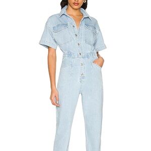 We The Free Light Blue Denim Jumpsuit